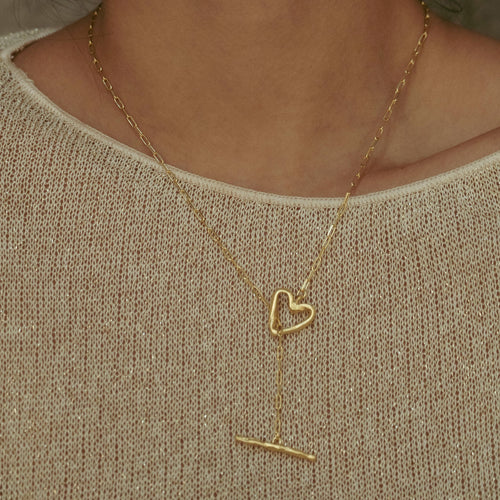 Amore necklace in 18K gold vermeil — handmade jewelry by BARSHA STUDIO