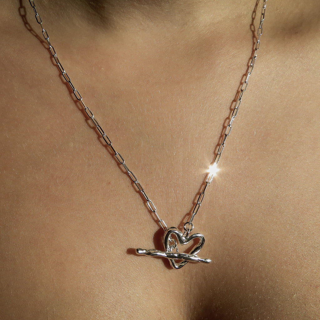 Amore necklace in sterling silver — handmade jewelry by BARSHA STUDIO