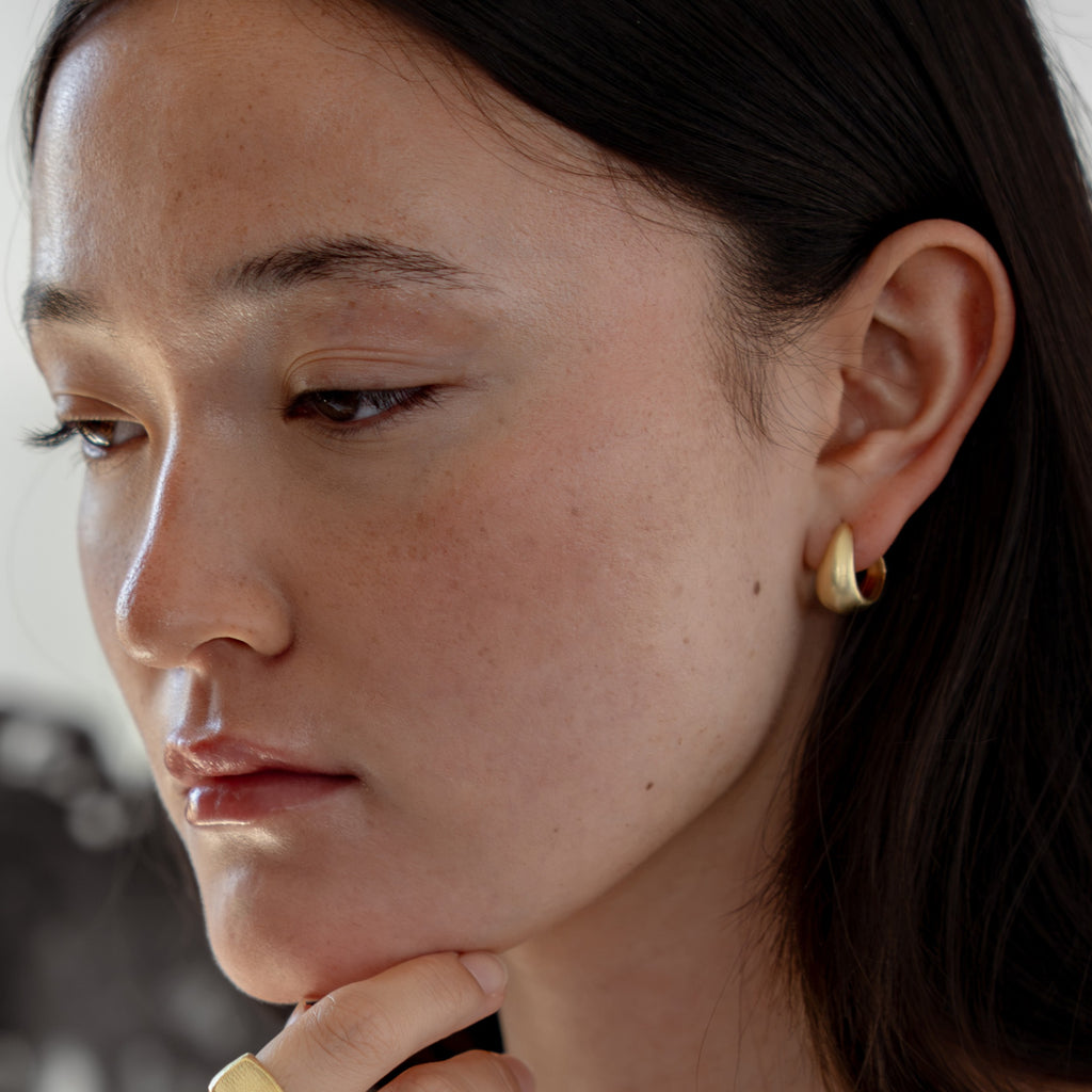 Audrey earrings in 18K gold vermeil — handmade jewelry by BARSHA STUDIO
