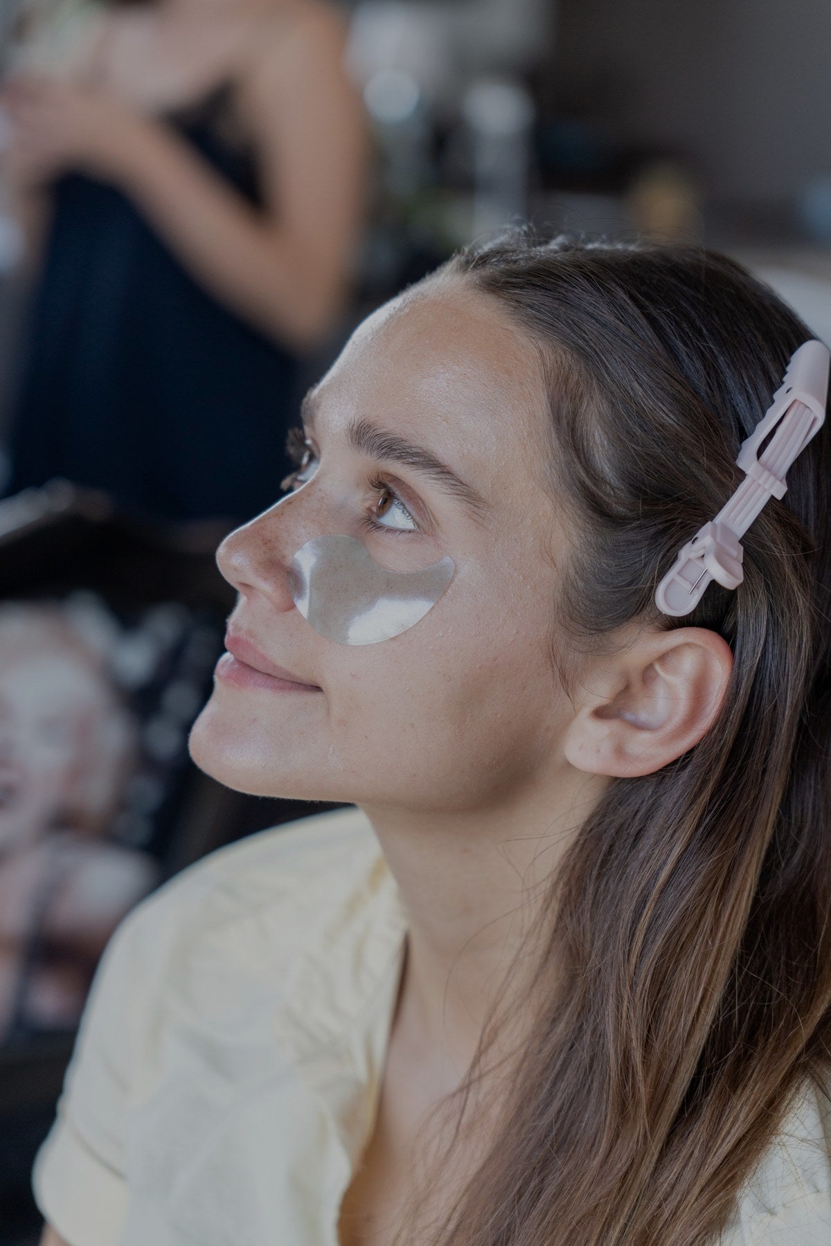 Preparing hair and makeup for a BARSHA photoshoot