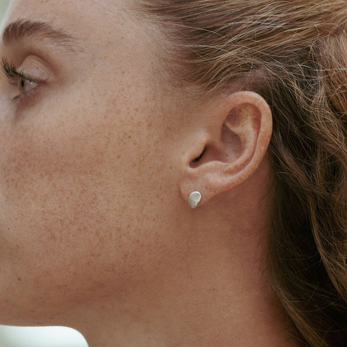 Boten earrings in sterling silver — handmade jewelry by BARSHA STUDIO