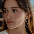 Camellia earrings in sterling silver — handmade jewelry by BARSHA STUDIO