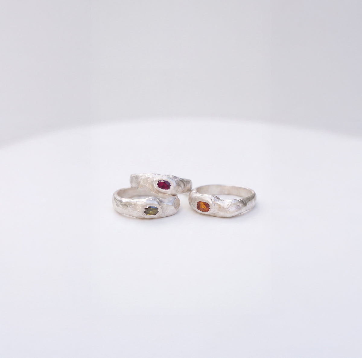 Colored Stone ring in sterling silver — handmade jewelry by BARSHA STUDIO