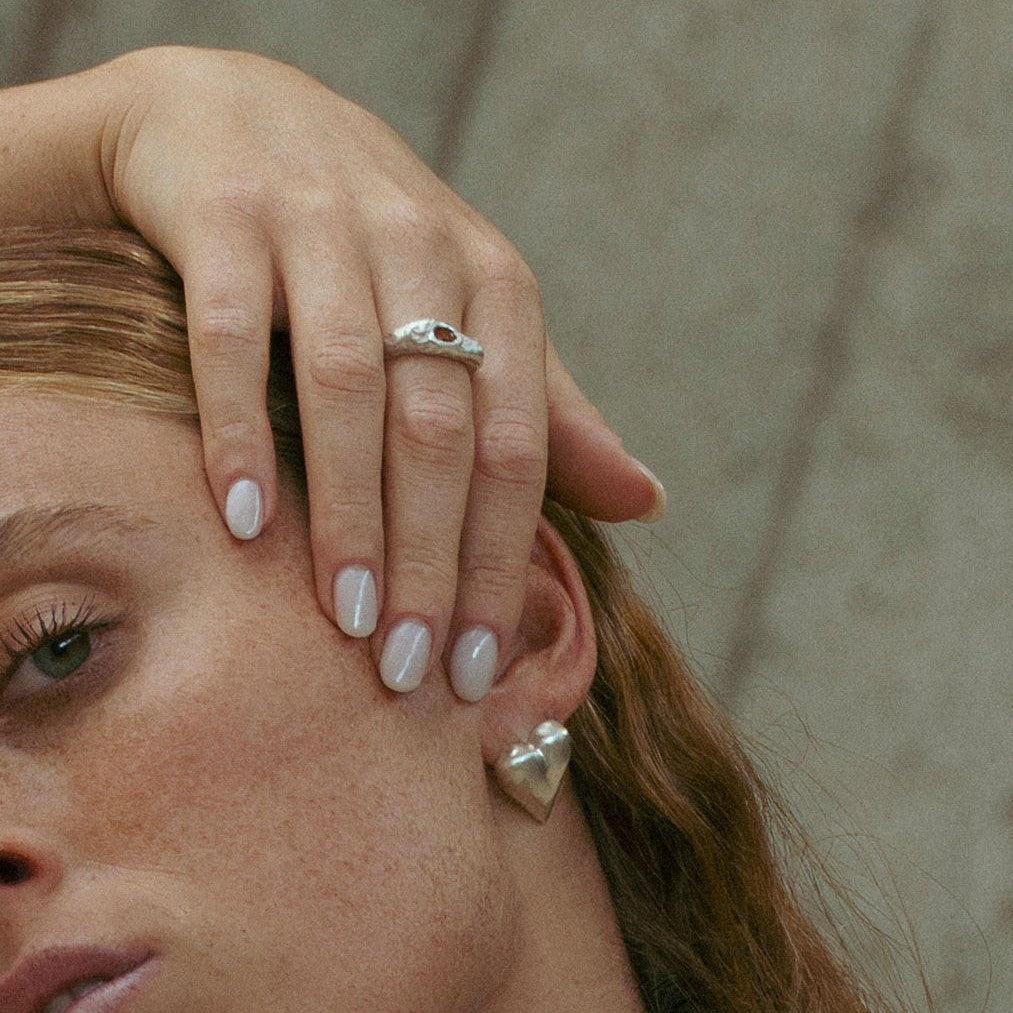 Colored Stone ring in sterling silver — handmade jewelry by BARSHA STUDIO