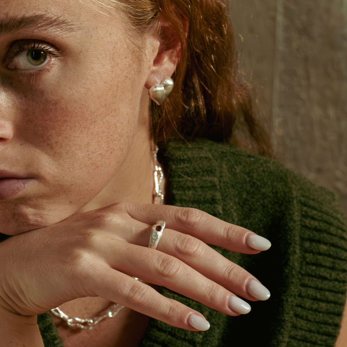 Colored Stone ring in sterling silver — handmade jewelry by BARSHA STUDIO
