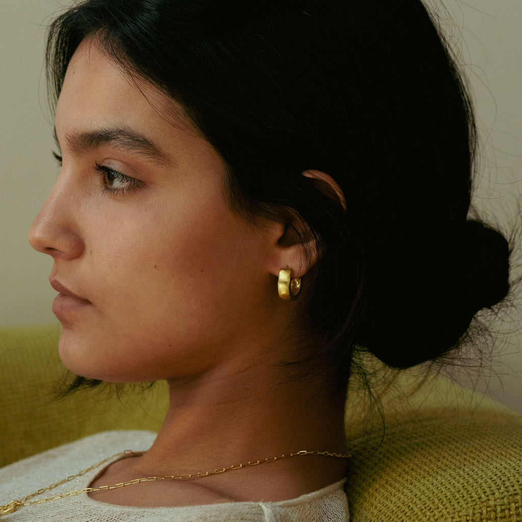 Dune earrings in 18K gold vermeil — handmade jewelry by BARSHA STUDIO
