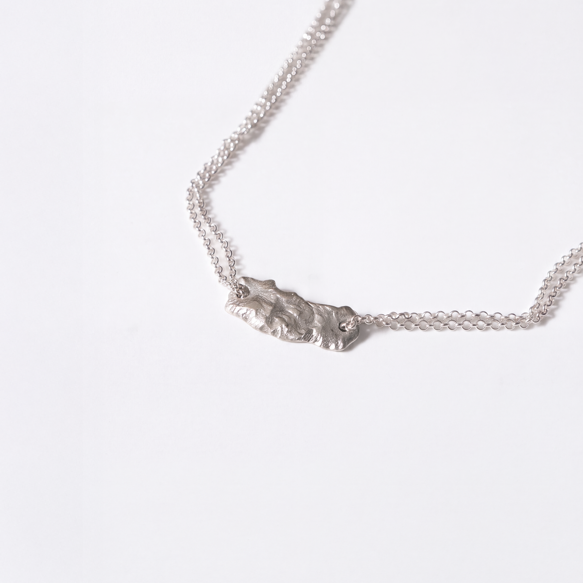 Eli necklace in sterling silver — handmade jewelry by BARSHA STUDIO