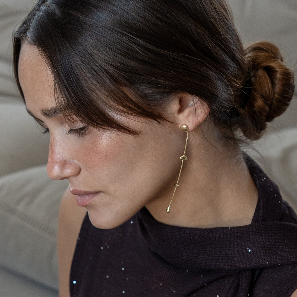 Eloise earrings in 18K gold vermeil — handmade jewelry by BARSHA STUDIO