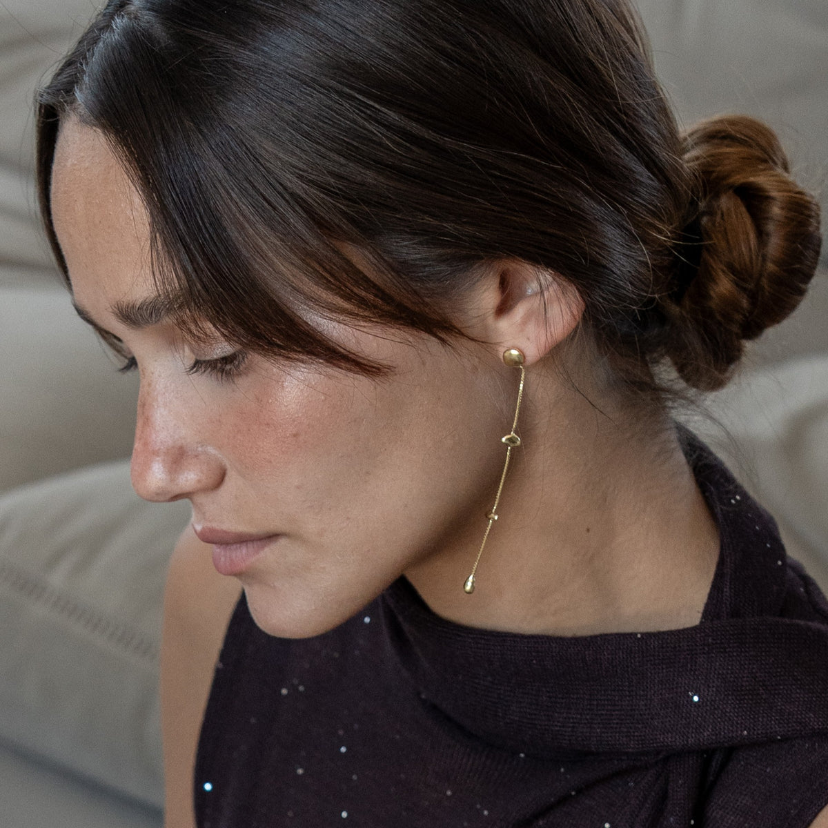 Eloise earrings in 18K gold vermeil — handmade jewelry by BARSHA STUDIO