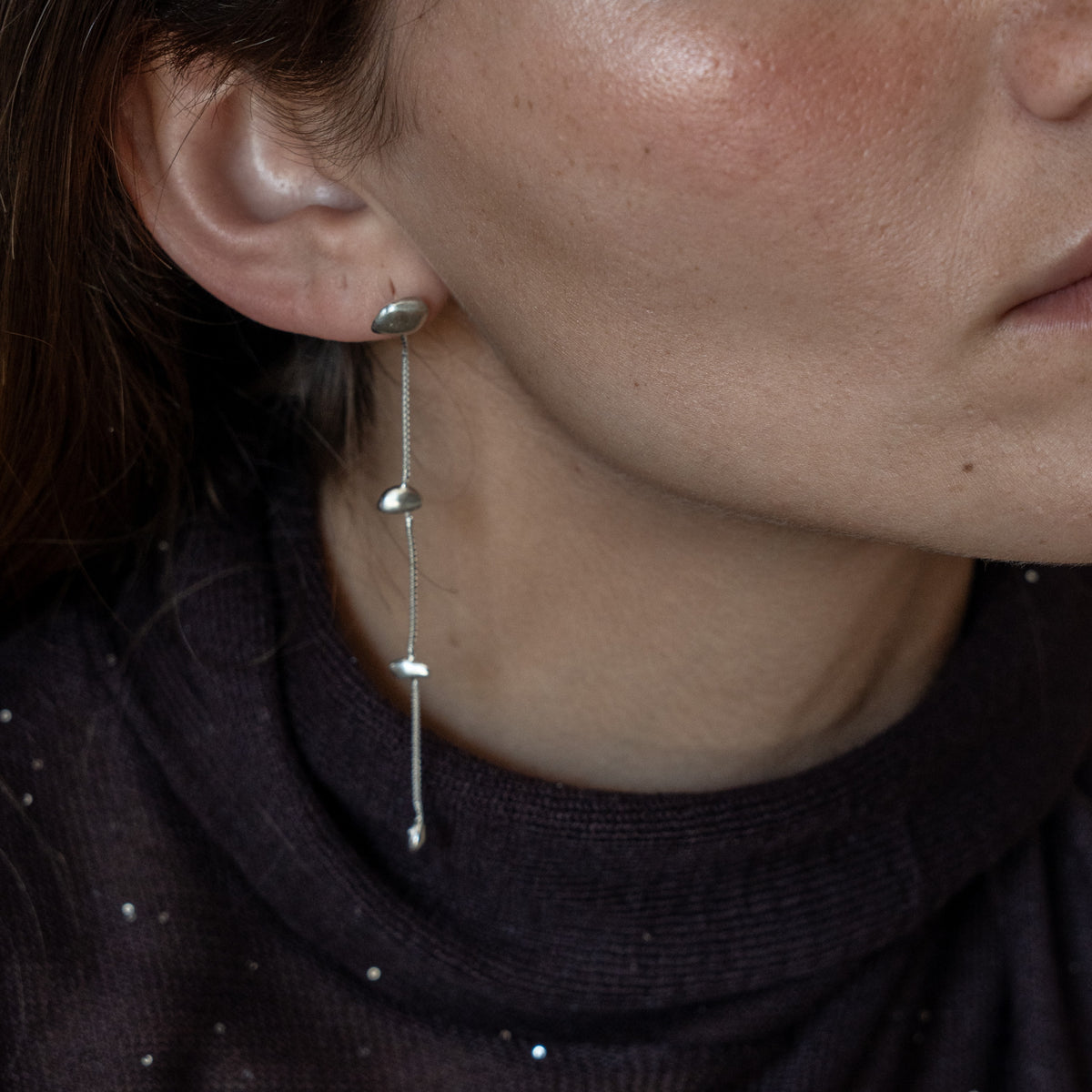 Eloise earrings in sterling silver — handmade jewelry by BARSHA STUDIO
