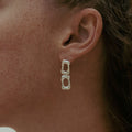 Frame earrings in sterling silver — handmade jewelry by BARSHA STUDIO