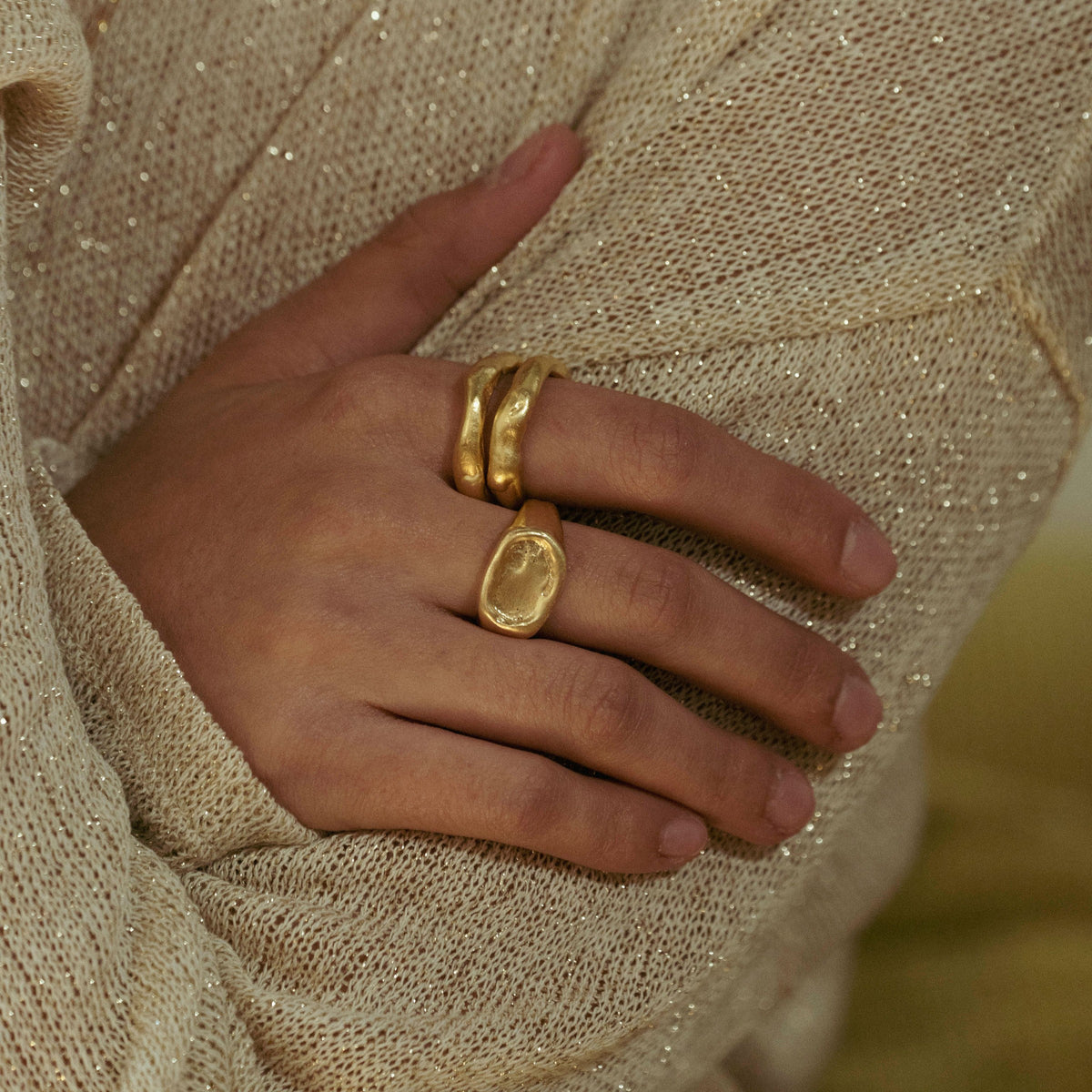 Hermana ring in 18K gold vermeil — handmade jewelry by BARSHA STUDIO