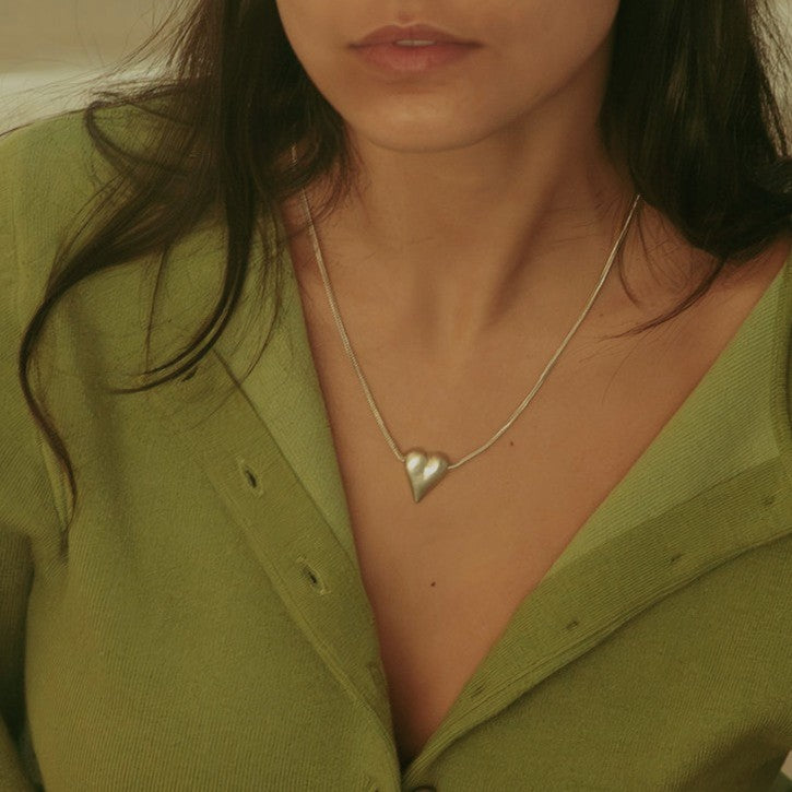 Lev necklace in sterling silver — handmade jewelry by BARSHA STUDIO