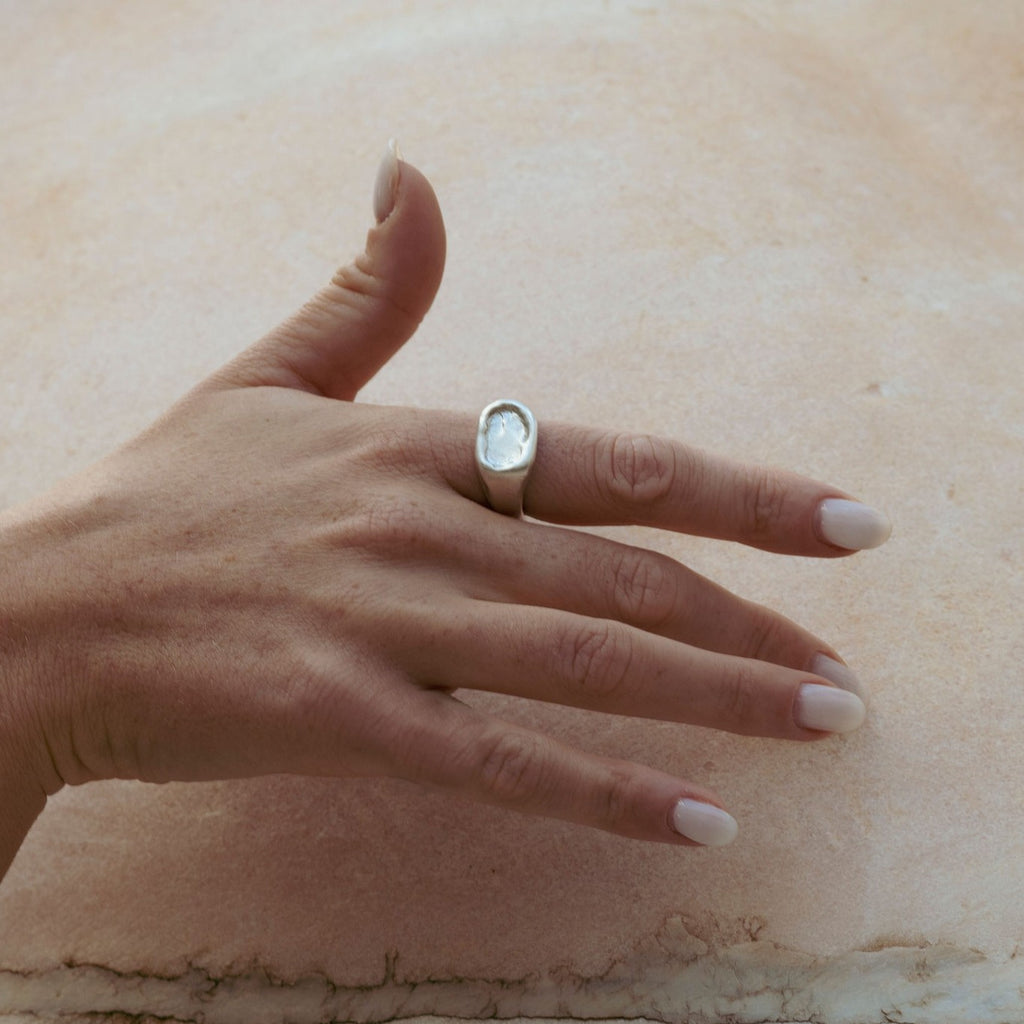 Luna ring in sterling silver — handmade jewelry by BARSHA STUDIO