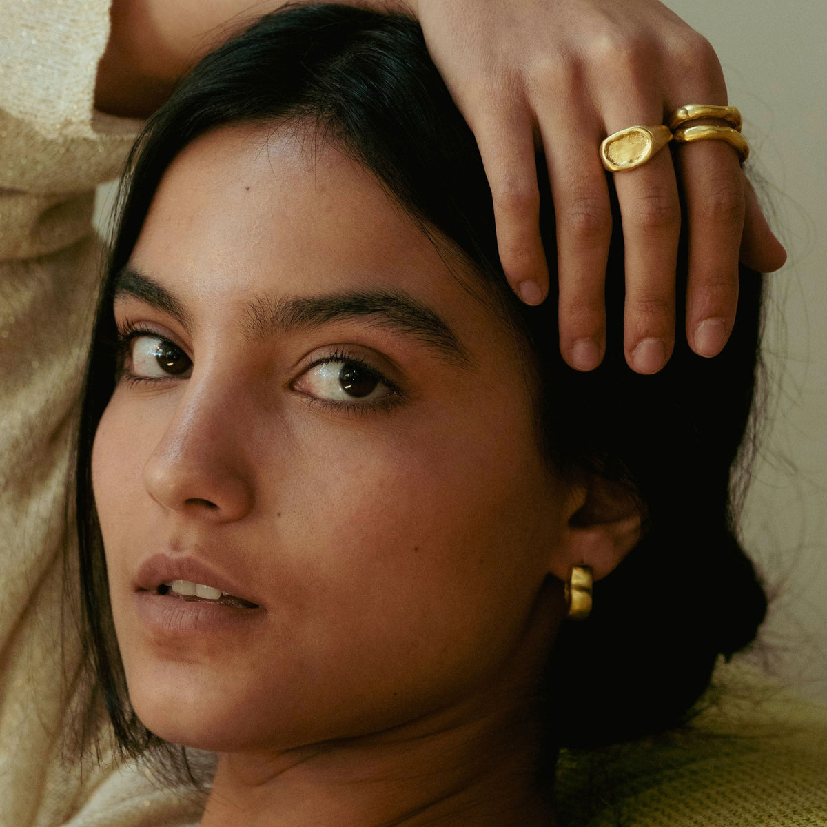 Luna ring in 18K gold vermeil — handmade jewelry by BARSHA STUDIO