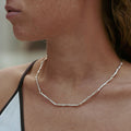 Mona necklace in sterling silver — handmade jewelry by BARSHA STUDIO