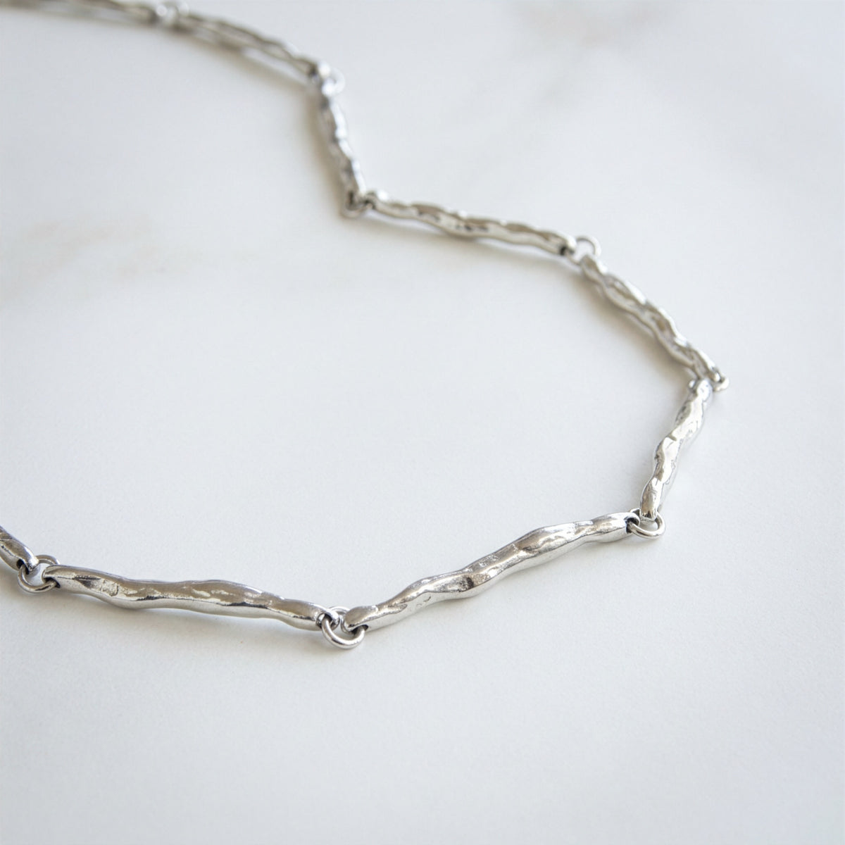 Mona necklace in sterling silver — handmade jewelry by BARSHA STUDIO