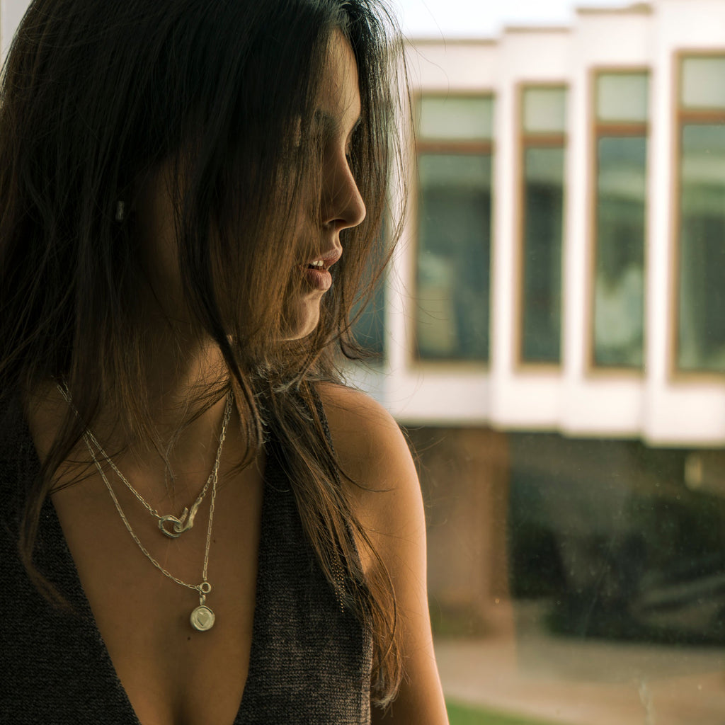 Monaco necklace in sterling silver — handmade jewelry by BARSHA STUDIO