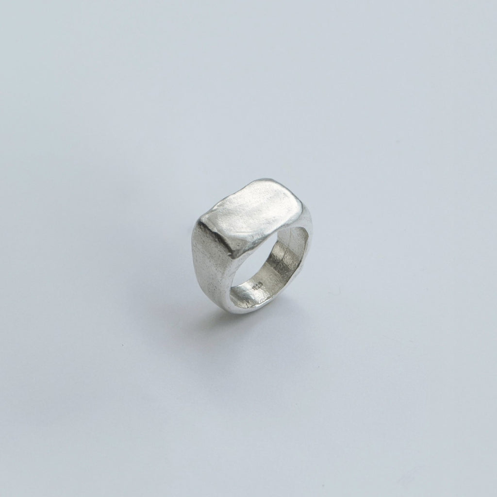 Olive ring in sterling silver, smooth version — handmade jewelry by BARSHA STUDIO