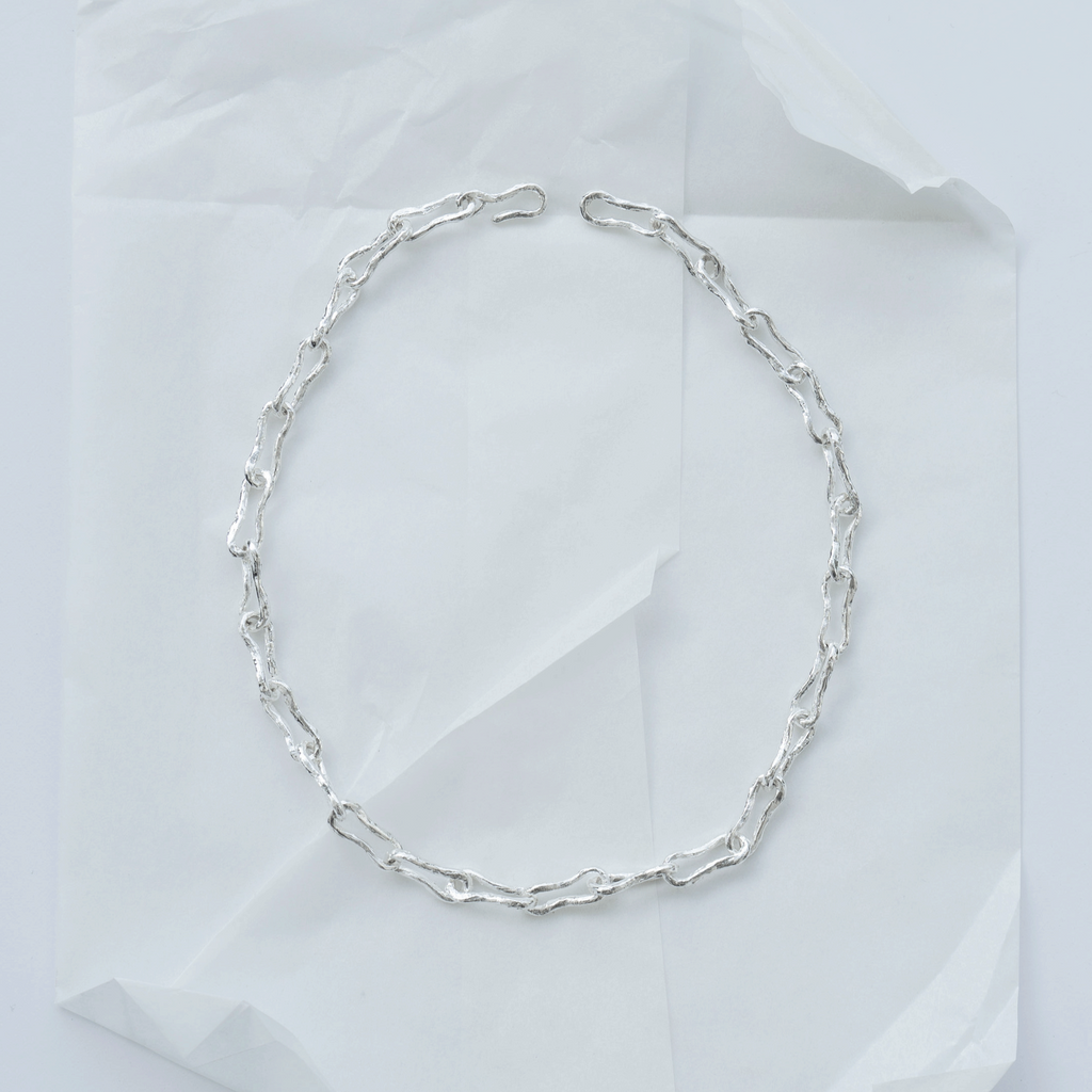 Richie necklace in sterling silver — handmade jewelry by BARSHA STUDIO