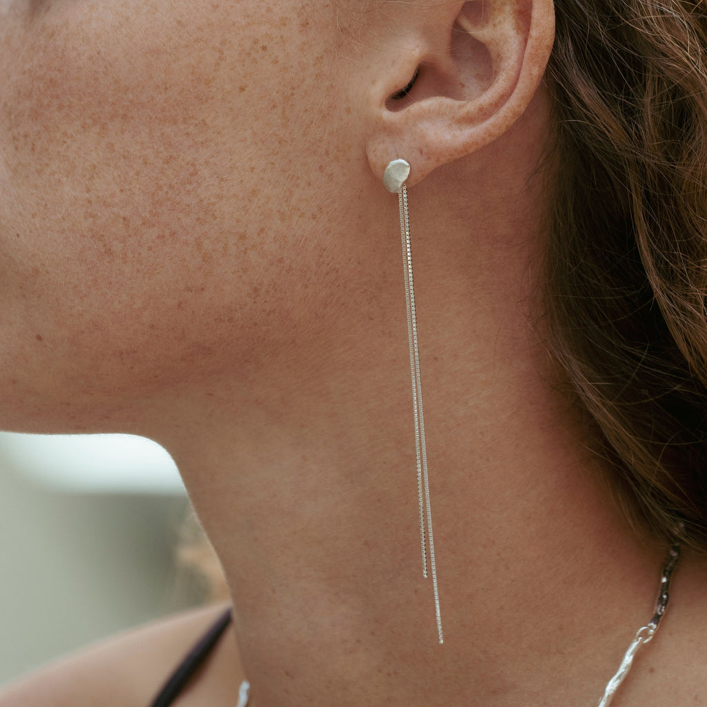 Rona earrings in sterling silver — handmade jewelry by BARSHA STUDIO