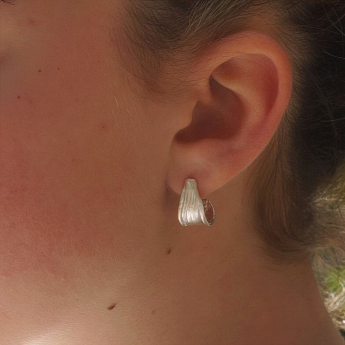 Rosie earrings in sterling silver — handmade jewelry by BARSHA STUDIO
