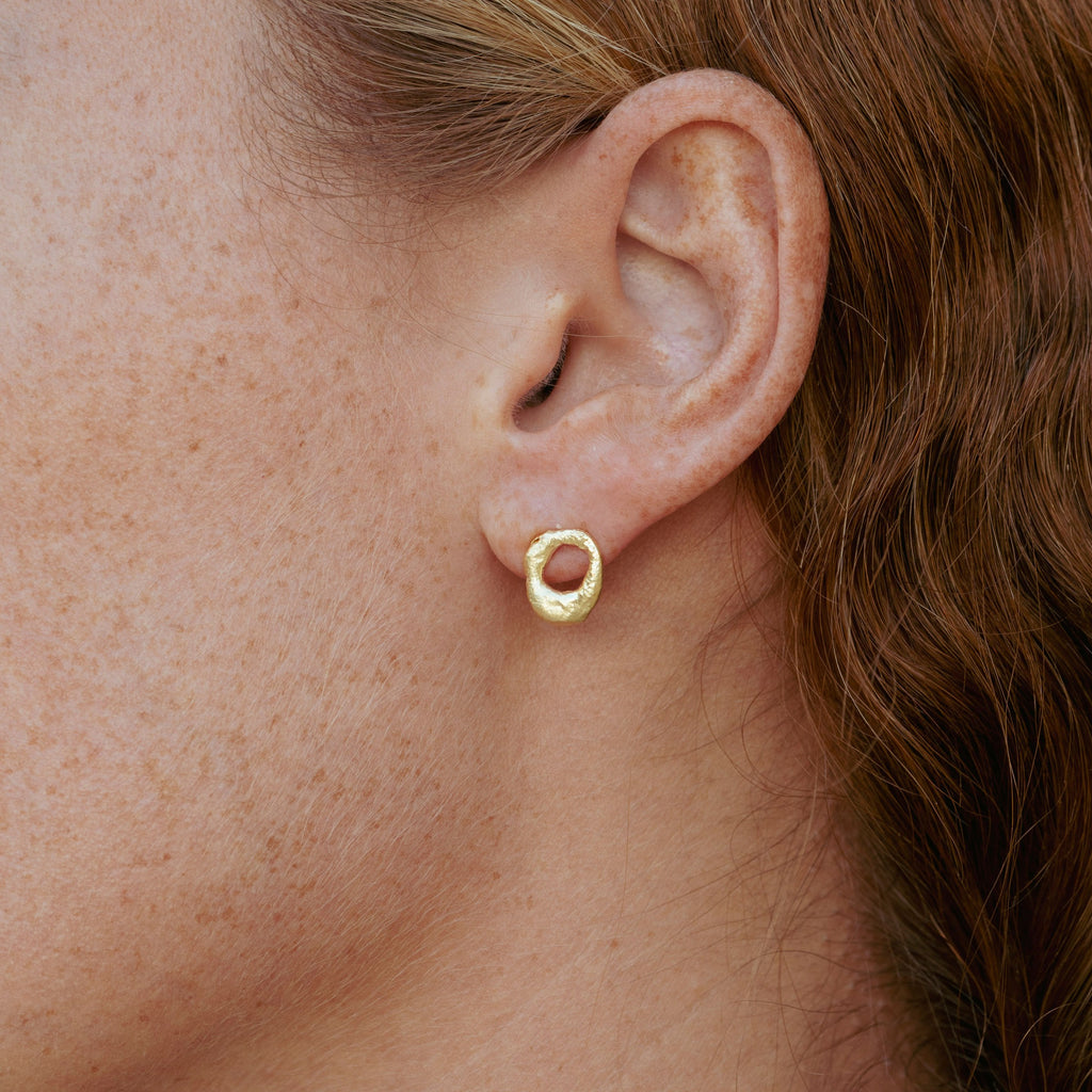 Round Link earrings in 18K gold vermeil — handmade jewelry by BARSHA STUDIO