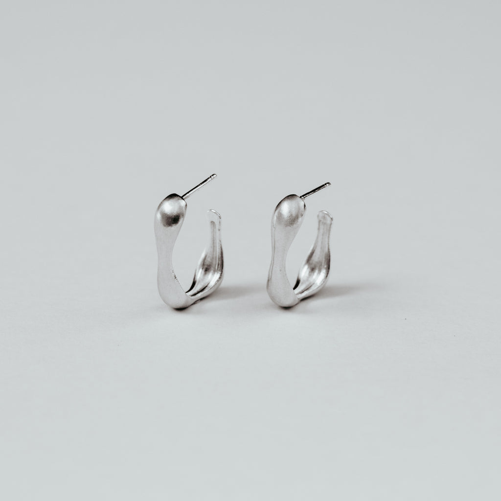Sage earrings in sterling silver — handmade jewelry by BARSHA STUDIO