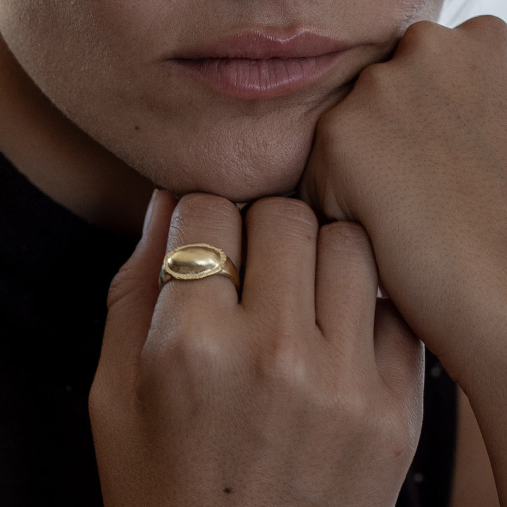 Sena ring in 18K gold vermeil — handmade jewelry by BARSHA STUDIO