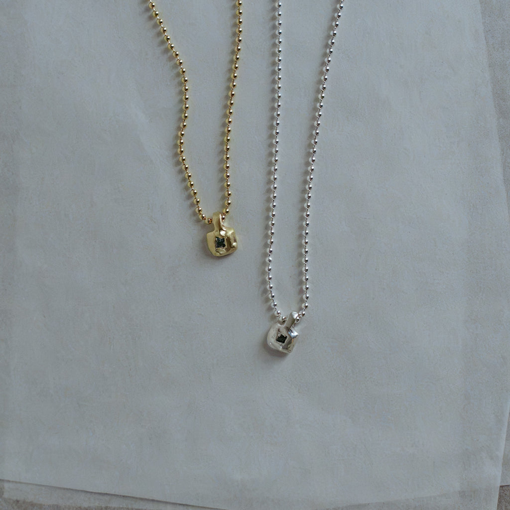 Simone necklace in sterling silver — handmade jewelry by BARSHA STUDIO