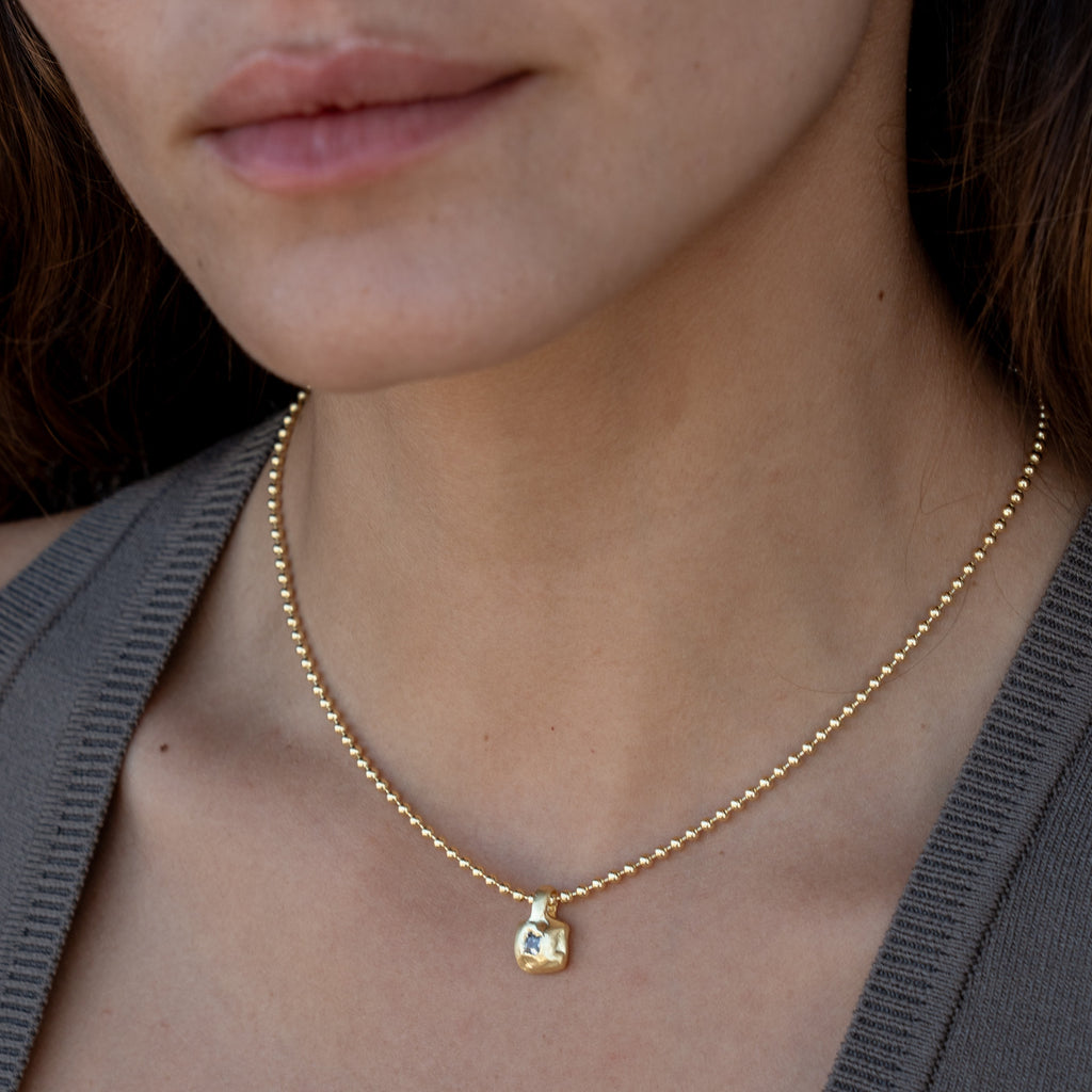 Simone necklace in 18K gold vermeil — handmade jewelry by BARSHA STUDIO