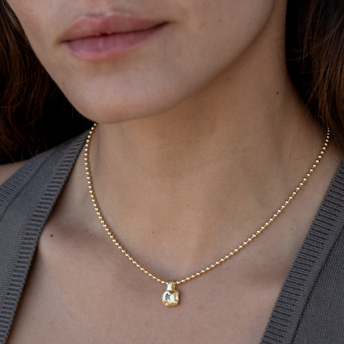 Simone necklace in 18K gold vermeil — handmade jewelry by BARSHA STUDIO