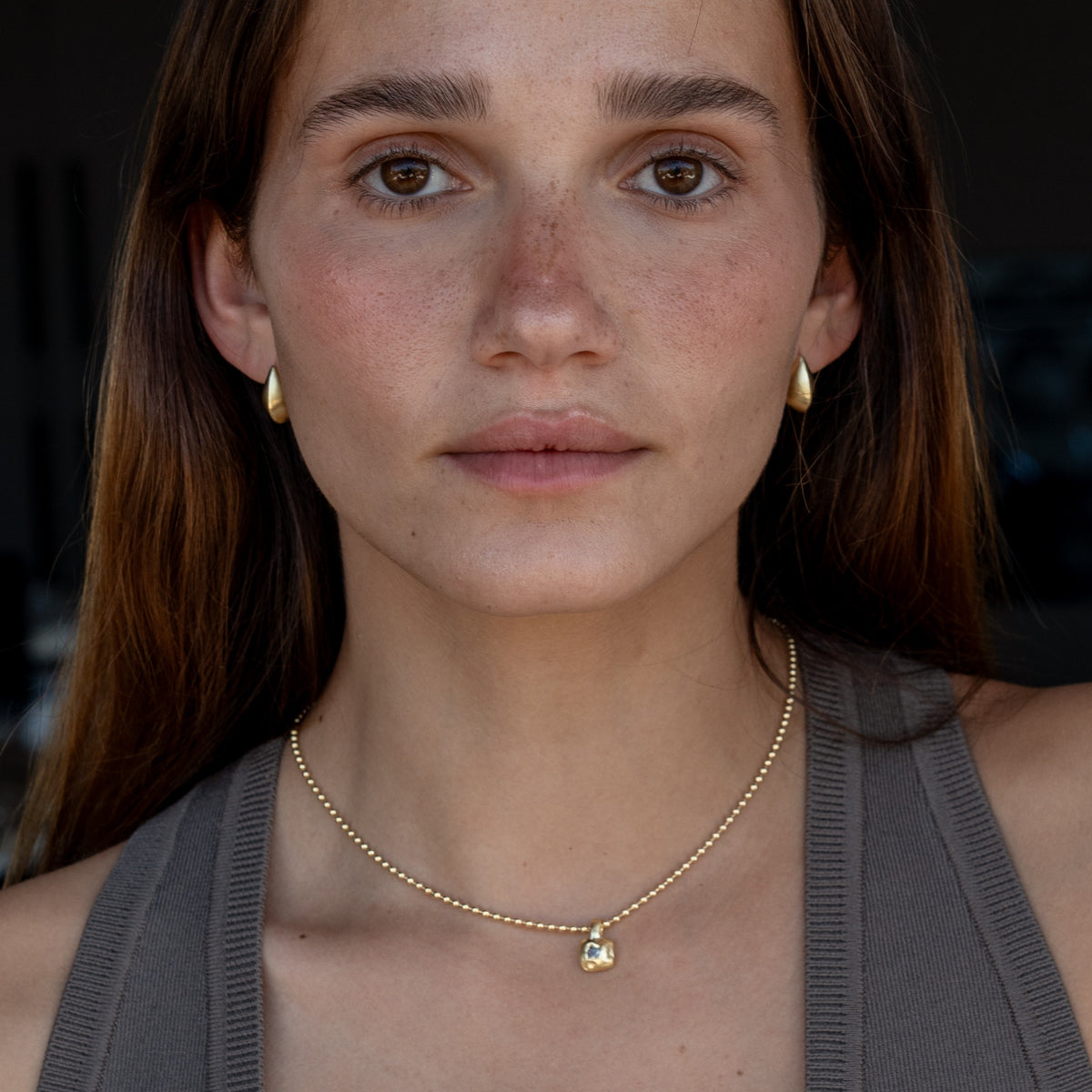 Simone necklace in 18K gold vermeil — handmade jewelry by BARSHA STUDIO