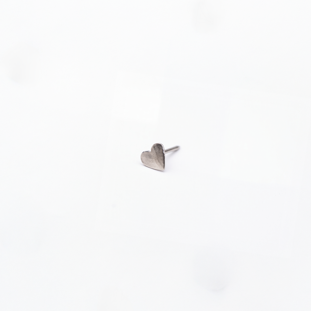 Small Heart earrings in sterling silver — handmade jewelry by BARSHA STUDIO