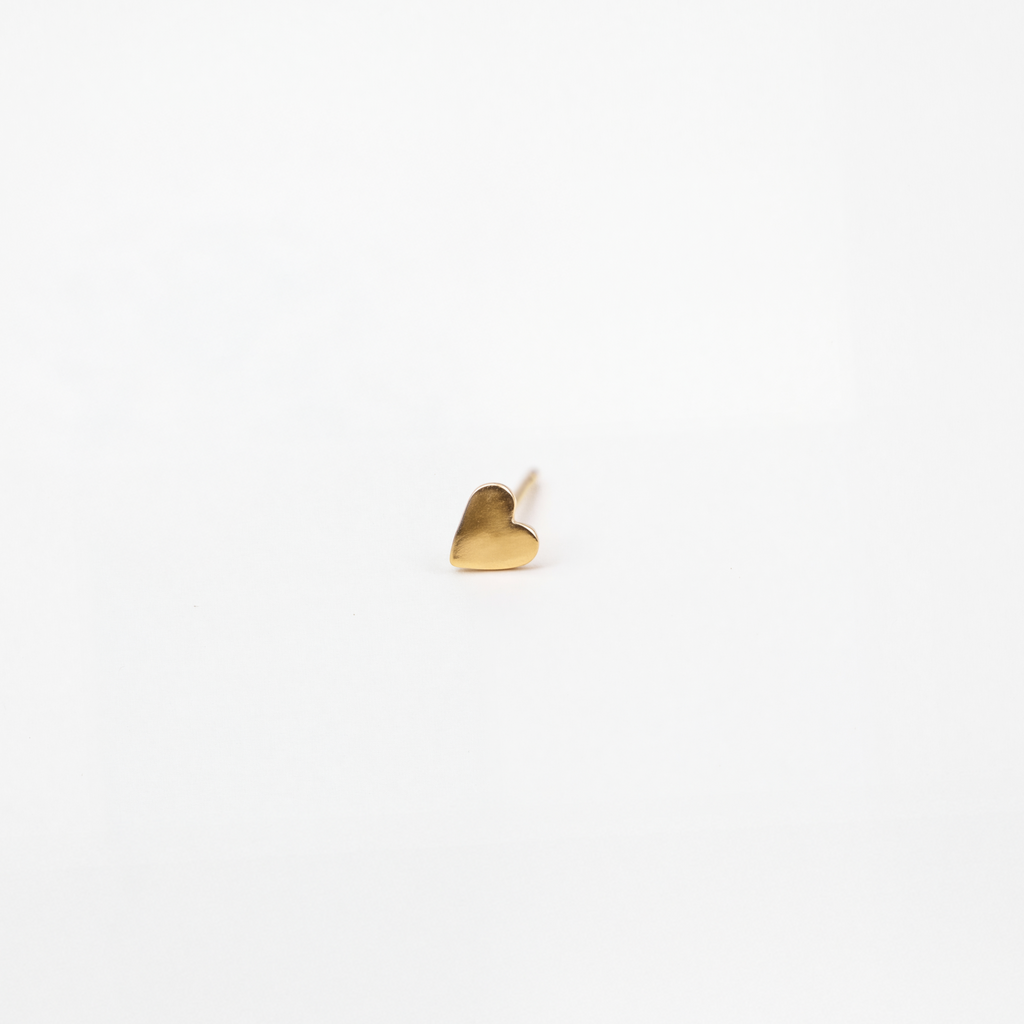 Small Heart earrings in 18K gold vermeil — handmade jewelry by BARSHA STUDIO