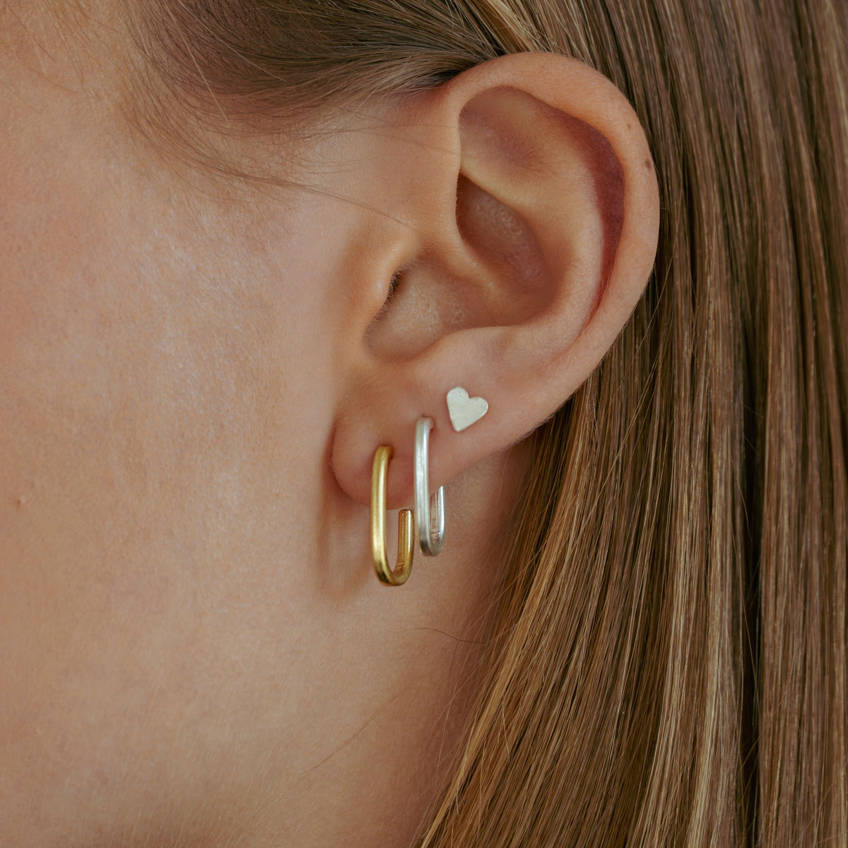 U Small earrings in sterling silver — handmade jewelry by BARSHA STUDIO